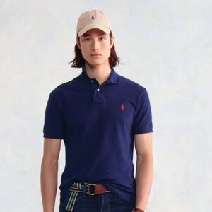 Polo by Ralph Lauren Men's Navy Blue Soft Cotton Short Sleeve Polo Shirt